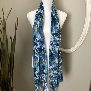 Blue Floral Scarf